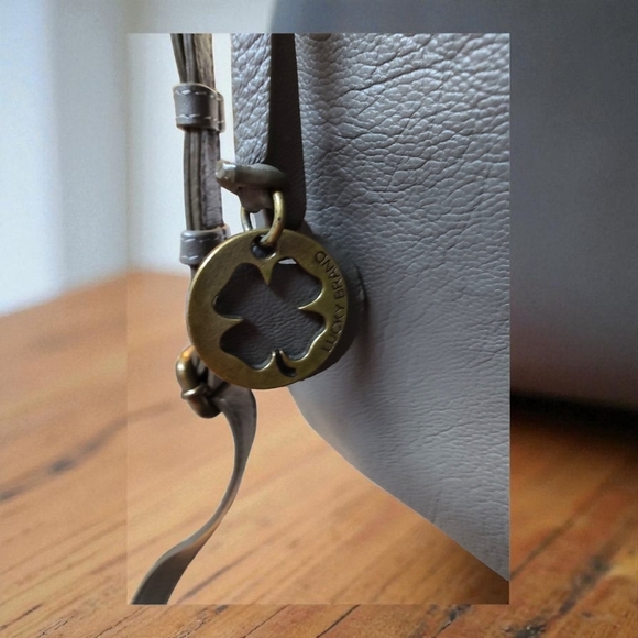 Lucky Brand Gray Leather Fringed Crossbody Bag - Picture 2 of 6